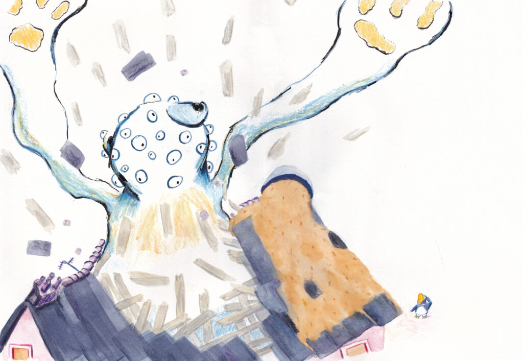 Bear breaks out of a room, turns into an alien and porridge falls everywhere!